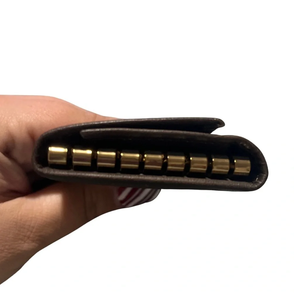 NWT Amity Black Brass Cowhide Charcoal Leather Key Holder Made in USA - Picture 5 of 8